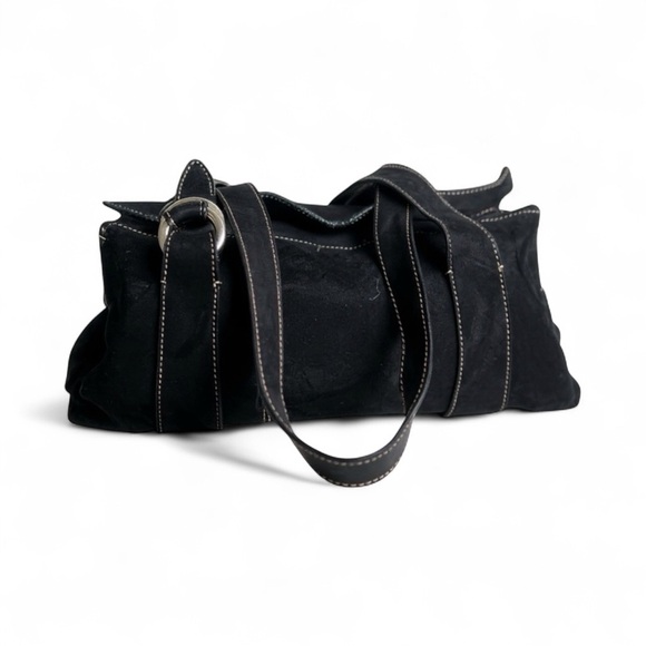 Hogan Black Suede Shoulder Bag | 3 Compartments | Magnetic Closure - Picture 16 of 16